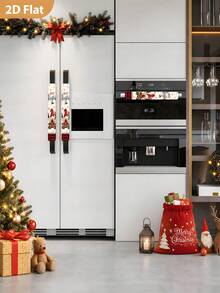 1/2Pcs Christmas Fridge Handle Covers, Christmas Gnome, Black & Red Plaid, "Merry Christmas" Pattern, With Hook & Loop Fastener, Suitable For Refrigerator, Oven, Microwave, Dishwasher, Christmas Kitchen Decor - View 6