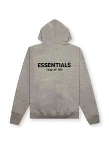 Fear Of God Essentials Core Hoodie Dark Oatmeal, Oversized Soft Fleece Pullover, Unisex Streetwear, Daily Outing, Casual Hang‑Out, Weekend Gathering - DARK OATMEAL - View 2