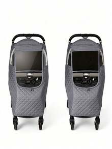 Outdoor Baby Stroller Warm Thick Cover, Easy Installation Compatible With Most Baby Strollers, Practical Outer Accessory For Autumn/Winter Outings With Baby - Dusty Gray - View 3