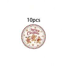 10/20/50 Pcs Piring Kertas Sekali Pakai Natal Vintage Motif Gingerbread Man Ukuran 7 Inci & 9 Inci, Desain Merry Christmas Snowflake Candy Cane Xmas, Peralatan Makan Meja Meriah untuk Makan Malam Libur Natal dan Dekorasi Meja Pertemuan Musim Dingin - Warna-warni 2 - View 8