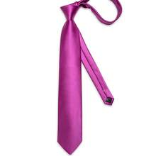 Men's 4-Piece Tie Set, Bright Rose Pink Solid Color, Handkerchief, Silver Cufflinks, Tie Clip, Business Commute Formal Outfit - Rusty Rose - View 3