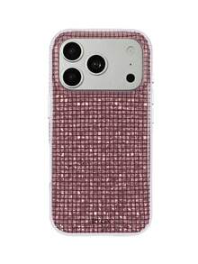 Fashion Plaid Glitter Diamond Pattern Phone Case, Compatible With IPhone 18 Pro Max 18Pro 17ProMax 17Pro 17 16 15 14 13 Pro Max, Fashion Protective Soft Back Cover - Cherry Red - View 4