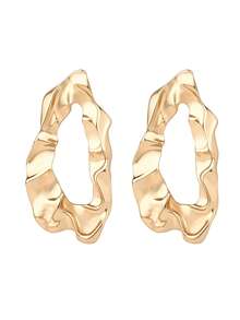 Ashenrae 1pair Exaggerated Large Hollow Out European And American Style Women Stud Earrings - Geometric Earrings - View 7