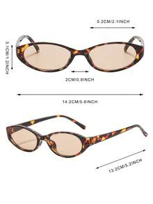 1 Pair Women's Leopard Print Cat Eye Small Frame Retro Y2K Style Streetwear Fashion Glasses - Tofu Pudding Box - View 4