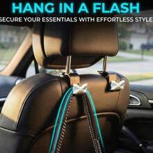 2pcs Shiny Rhinestone Bow Tie Car Seat Back Hooks, Hidden Backrest Hooks, Multifunctional Creative Small Hooks - A - View 3