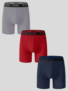 8pcs/Set Men's Letter Printed Elastic Waistband Comfortable Boxer Briefs - Multicolor - View 6
