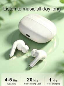 Wireless Bluetooth Earbuds, Low Latency, HiFi Stereo, Touch Control, Wireless Charging Case, Compatible With All Smart Bluetooth Devices - Ideal For Fitness, Travel, Commuting And Daily Use - White - View 2