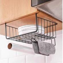 2 Keranjang Penyimpanan Bawah Kabinet, Keranjang Penyimpanan Kawat Gantung untuk Dapur, Kantor, Ruang Penyimpanan Makanan, Kamar Mandi, dan Kabinet - MultiWarna - View 1