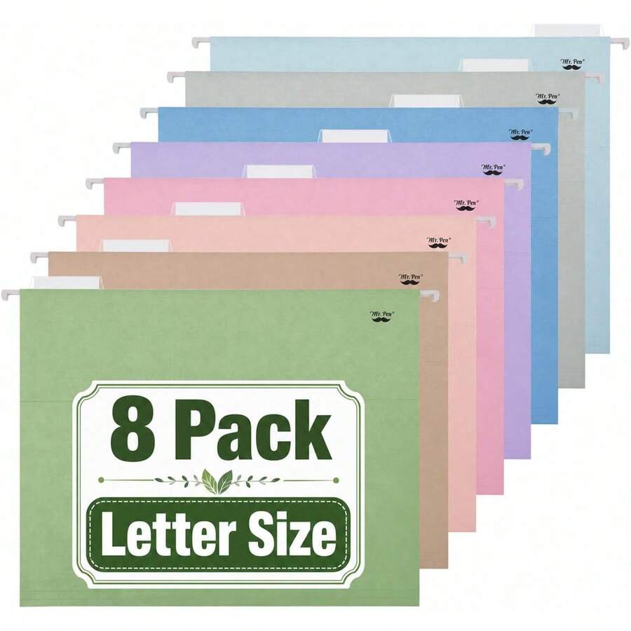 Mr. Pen- Hanging File Folders Bulk, 24 Pack, Letter Size File Folders - Pastel - View 1