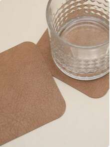 2pcs/1pc European Vintage PU Leather Coasters Multi-Purpose Desk Mat Protector For Office Home Desktop, Compatible With Ceramic Water Cups, Mugs, Cafes, Guest Rooms, Prevent Water Stains On Desktops, Enhance Guest Experience, Add Texture To Workspace - Multicolor - View 8