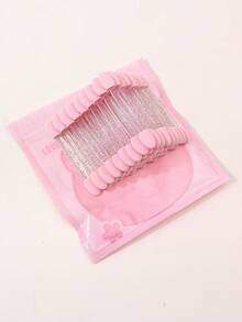 50Pcs Double‑Headed Disposable Sponge Eyeshadow Brush,For Eyeshadow Powder Pigment Application,For Daily & Party Makeup - Pink - View 4