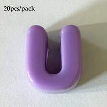 20顆紫色壓克力大孔字母珠 A-Z，DIY手工配件，可用於製作鑰匙圈與手機配件，適合DIY創意手工藝 - 紫色 - 查看 29