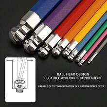 مجموعة 9 قطع مفاتيح سداسية الرأس الكروي بطول متوسط 1.5-10 مم، مفاتيح سداسية على شكل حرف L من سبيكة الفاناديوم والكروم المقاومة للصدأ بألوان عقدة الفراشة ، تصميم رأس كروي منحني بزاوية 90° قطعة واحدة مضاد للارتداد، تشمل رف التخزين، مناسبة للأعمال المنزلية DIY وتجميع الأثاث وإصلاح الدراجات الهوائية والنارية وصيانة الآلات الصناعية، مجموعة أدوات يدوية - موديل متين - مشاهدة 9