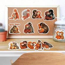 SCXXBSW 50pcs Cute Monkey Stickers, Aesthetic Cartoon Animal Vinyl Stickers With Funny Text, Waterproof, Suitable For Planner, Laptop, Water Bottle, Luggage, Scrapbook, Perfect For Animal Lovers - Multicolor - View 5