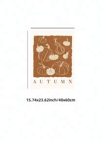 1pc Frameless Rustic Farmhouse Pumpkin Fall Harvest Thanksgiving Wall Art Print, Cozy Dorm Bedroom Party Decor, Back To School Funky Posters - Multi-color - View 13