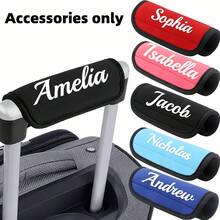 1pc Personalized Custom Luggage Handle Cover, Customizable Text/Name, Wear-Resistant Carrying Handle Sleeve, Travel Suitcase Grip Anti-Slip Anti-Scratch Protective Cover, Multiple Colors Available Replacement Accessory - Multicolor - View 3