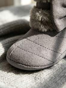 Infant Girl Infant Bow Boots Are Warm And Comfortable Infant Newborn Shoes Have Soft Soles And Anti Slip Properties - Dark Grey - View 8