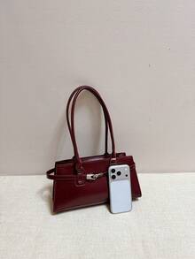 2026 Winter New Fashion Cute Versatile High-End Quality Minimalist Casual One Shoulder Handbag - Burgundy - View 4
