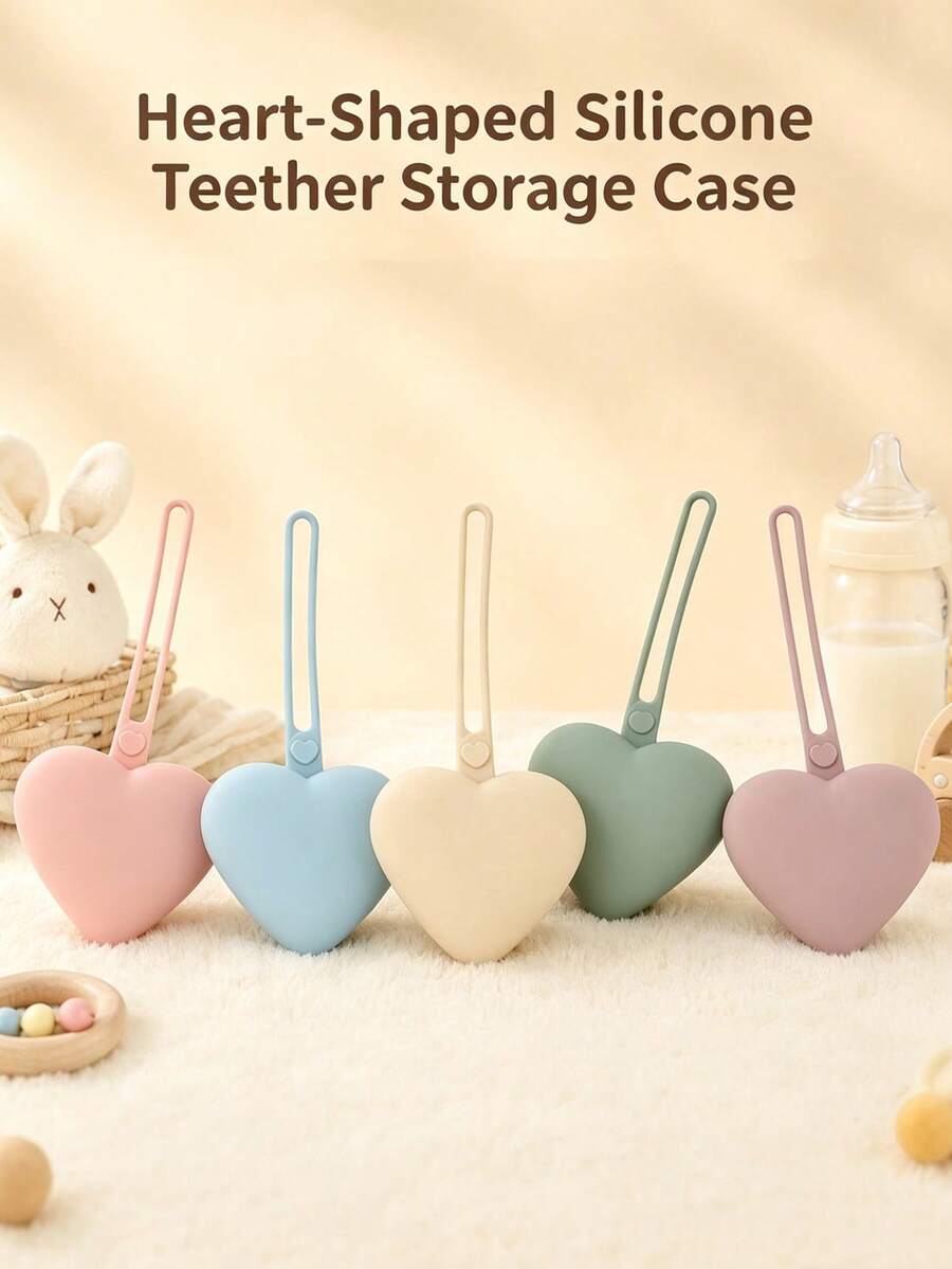 Heart-Shaped Portable Storage Bag, Suitable For Women And Travelers, Ideal For Storing Small Items, Comes With Pendant - Multicolor - View 1