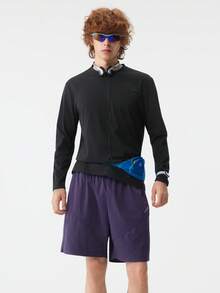 veidoorn Men's Solid Color Long-Sleeve Top With Letter Print,Simple Casual Sports T-Shirt, Daily Top - Black - View 6