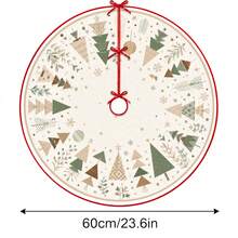 1pc Geometric Patchwork Christmas Tree Pattern Christmas Tree Skirt, Elegant Color Holiday Decoration, 5 Sizes, Unisex Holiday Gift, Suitable For Home And Party Christmas Home Decor - Geometric Collage Christmas Tree - View 14