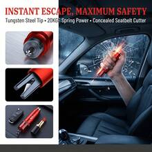 2-In-1 Car Safety Hammer With Window Breaker And Seatbelt Cutter - Emergency Escape Tool, Made Of ABS And Alloy Structure, Portable 3.64-Inch Design, Includes Convenient Mounting Bracket, Vehicle Safety Tool, Stylish Metal Appearance - C - View 8