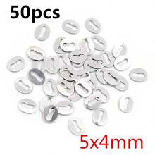 50pcs Stainless Steel Small Charms Pendants For Extension Tail Chains Pendant DIY Jewelry Making Findings Accessories Necklace Bracelet - Steel - View 16