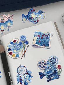 50pcs Van Gogh Impressions Cartoon Graffiti Stickers For Decorating Phone Cases, Diaries, Laptops, Water Bottles, Refrigerators, Waterproof Stickers - Multicolor - View 8