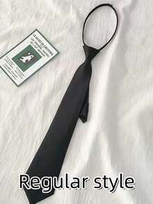 1/3pcs Women's Black Thin Polyester Handmade Tie, Suitable For Daily Decoration, Shirt, Gift - Black - View 5