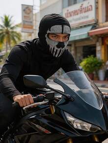 1/2/3pcs Gothic Skull Pattern Balaclava, Soft Elastic Full Face Mask, Punk Street Style Cosplay Headwear, Breathable Quick-Dry Sweat-Absorbing Motorcycle Riding Sports Full Face Helmet Liner - Multicolor - View 3