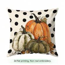 4pcs/1pc Plaid & Polka Dot Autumn Pattern Pillow Covers, Single-Sided Printed Cushion Cases Without Inserts, Suitable For Living Room Bedroom Home Decor, All Season Use - Multicolor - View 12