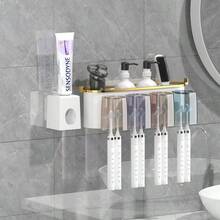 1 pieza Soporte para cepillo de dientes y pasta de dientes con diseño de gato de 3 ranuras con función de drenaje, estante multifuncional para almacenamiento de cepillo de dientes y pasta de dientes, accesorio de baño, decoración del hogar - Multicolor - Ver 15