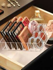 1pc Eyeshadow Palette Storage Box, Eyeshadow And Lipstick Organizer, Vanity Drawer Cosmetic Storage, Eyeshadow, Lipstick, Modern Cosmetic Storage, Compact Makeup Palette Storage, Suitable For Bathroom Countertop, Vanity - Multicolor - View 3