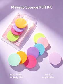 6-Piece Flour Foam Puff Set, Soft Velvet, Decorated With Bows, Cosmetic Puffs For Facial Makeup And Beauty Tools, In Y2 Style, With Delicate Bows, Suitable For Both Wet And Dry Use For Daily Makeup, Ideal As A Holiday Gift. - Multicolor - View 1