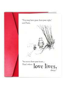 1 Sympathy Card - Winnie And Piglet Loss & Remembrance - Forever In Our Hearts - Deeply Sorry For Your Loss, Missing You, Mourning (Heart Shape) - Multicolor - View 7