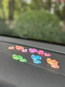 6pcs/12pcs Turtle Shaped Car Dashboard Decor Ornament, Multi‑Color Auto Interior Desktop Decoration - A - View 4