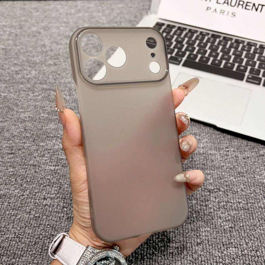 Matte Semi-Cover Soft Shell Shockproof Phone Case, Cute Shock-Absorbing Camera Lens Protective Cover, Soft Ultra-Thin Protective Case, Compatible With IPhone 18 17 16 15 14 13 Pro Max 18 Pro Max 11 Phone Case, Various Holiday Gifts - Matte Black - View 1