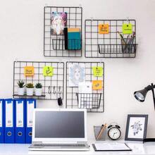 1pc Iron Art Mesh Panel Decorative Board, Multi-Size Photo Display Rack, Suitable For Home Office, Metal Mesh Photo Wall Display Rack, Multi-Function Wall Hanging, New Semester Bedroom Decoration - Wire Rack - View 6