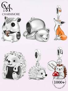 1pc Hedgehog Bead Pendant, Suitable For DIY Bracelets And Women's Jewelry - Set 2 - View 11