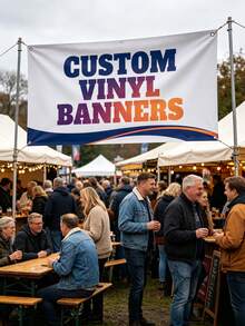 1pc Personalized Vinyl Banner,Custom Text/Logo/Image,Indoor Outdoor Use,Custom Business Advertising & Birthday Banner, Waterproof Indoor/Outdoor Sign, Full Color Custom Text & Logo, Ideal For Wedding,Birthdays,Halloween,Christmas,Holidays & More - Multicolor - View 8