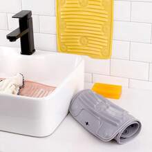 Tabla de lavar de silicona creativa con tabla de frotar, tabla de lavar mini plegable multifuncional con ventosa suave para uso doméstico - A - Ver 3