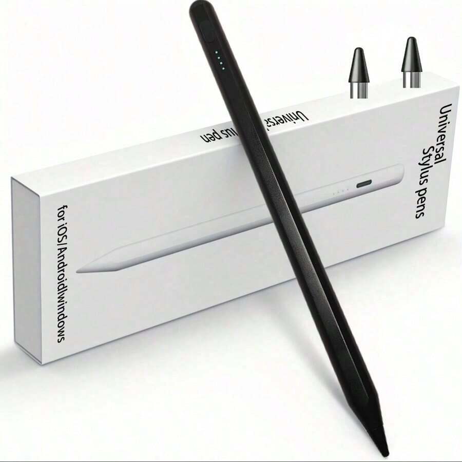 Universal Capacitive Touch Pen, Suitable For Tablets And Smartphones With IOS And Android Systems, Dual Spare Pen Tips. Can Be Used For Writing, Touch Control, Drawing, Note-Taking. With Status Indicator Light, Magnetic Attachment, Replaceable Tips, Ultra-Long Standby
