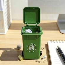 2pcs Multi-Functional Mini Desktop Trash Can, Small Office Desk Storage Bin, Can Hold Pencils, Clips, Erasers, Home Party Decoration, Gift For Colleagues, Office Desk Essential, Back To School College Dorm Decor, Autumn Desktop Storage - Multicolor - View 9