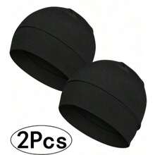 2pcs Unisex Brimless Caps, Lightweight Breathable Sleep Caps, Breathable Lining, Suitable For Chemotherapy Hair Loss - A - View 7