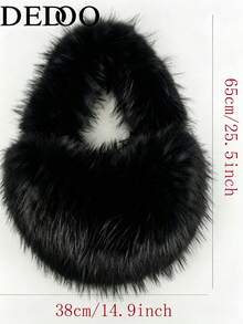 Dedoo Crescent Furry Underarm Bag, Gradient Color‑Shift Faux Fur, Metal Clasp Detachable Strap, Y2K Hot Girl Style For Autumn Winter Party For Ladies - Black - View 6