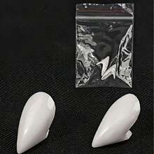 4 Pairs Cold White Vampire Fangs, Vampire Teeth, Zombie Dentures, Realistic Tooth Props, Halloween Vampire False Teeth, Zombie Teeth, Little Tiger Teeth, Suitable For Role Play, Halloween Makeup Props, Cosplay Photo Props, Live Action Role Play Party Fun Items, Stage Performance Accessories. Use With Dental Adhesive Required - Multicolor - View 3