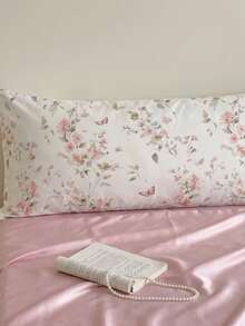 1 buah Sarung Bantal Panjang Satin Motif Kupu-kupu Merah Muda & Ranting Bunga (Isi Bantal Tidak Termasuk), Serat Poliester Nyaman & Bernapas, Cocok Untuk Semua Musim, Dekorasi Rumah Kamar Tidur, Serbaguna untuk Penggunaan Sehari-hari, Perlengkapan Tidur Nyaman, Dekorasi Bunga, Ruangan Estetik, Gaya Populer - MultiWarna - View 7
