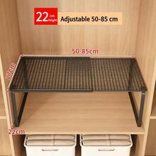 1 buah Rak Penyimpanan Bawah Wastafel Modern yang Dapat Diperluas (Besi) Tanpa Bor, Kapasitas Beban Tinggi, Organizer Kabinet Bertingkat, Cocok untuk Peralatan Makan dan Penyimpanan, Meja Dapur dan Lemari Pakaian - MultiWarna - View 14