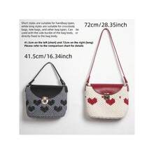 3pcs Synthetic Leather Shoulder Strap + 26cm Bag Bottom - Straight Rivet Design, Suitable For Handmade Crafts And Bag Repair Replacement, Such As Woven Bags, Shoulder Bags And Other Wallet Straps, DIY Wallet Making Optional Random Color Set, Handmade Bag Accessories, Wallet Making Materials - Multicolor - View 7