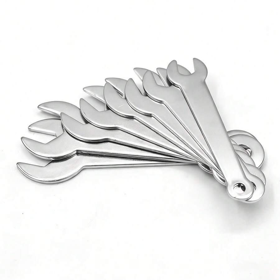 8PCS Small Wrench Set With End Hole, Includes 5mm, 6mm, 7mm, 8mm, 10mm, 11mm, 12mm, 13mm 8 Sizes, Suitable For Precision Operation - 8pcs - View 1